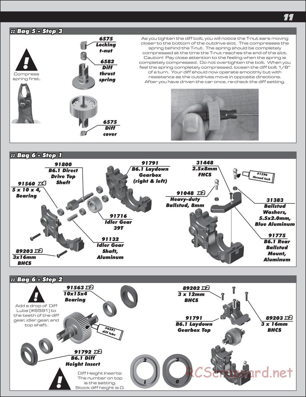 Team Associated - RC10 B6.1 Factory Lite - Manual - Page 11