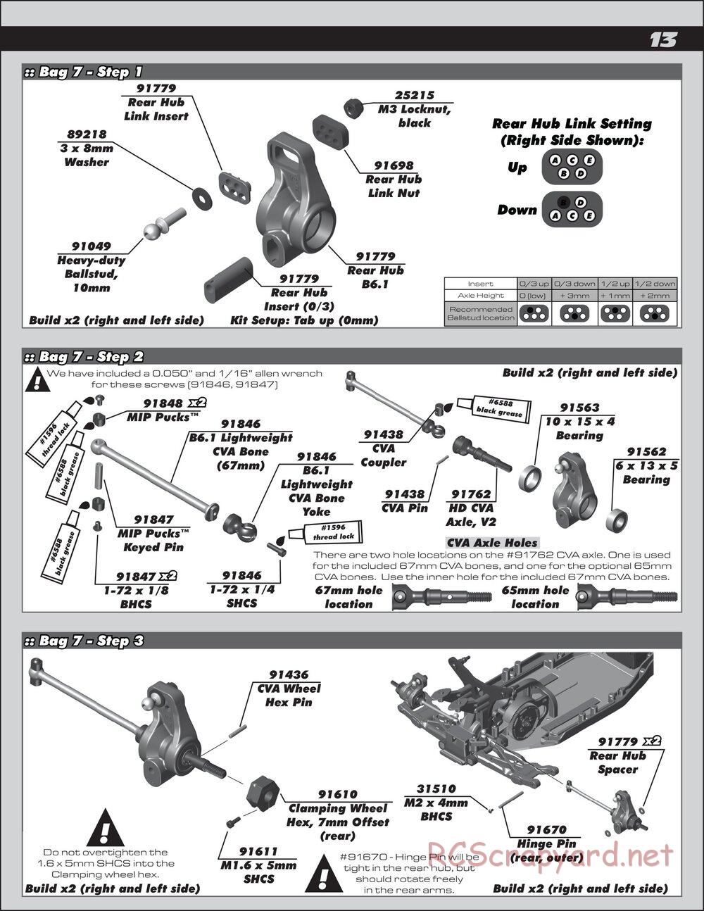 Team Associated - RC10 B6.1 Factory Lite - Manual - Page 13