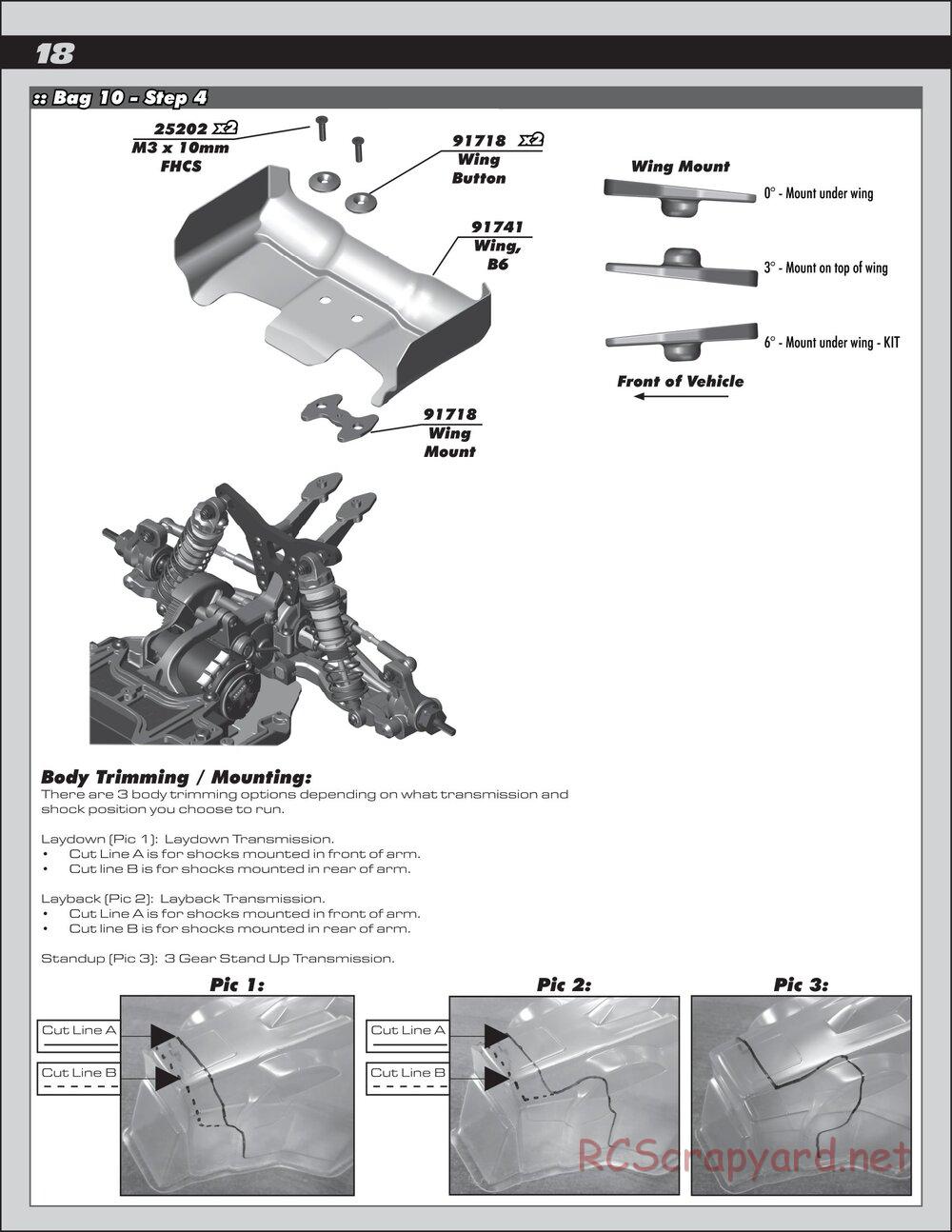 Team Associated - RC10 B6.1 Factory Lite - Manual - Page 18