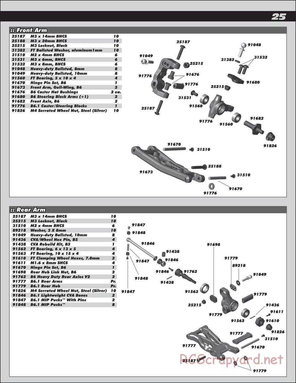 Team Associated - RC10 B6.1 Factory Lite - Manual - Page 25