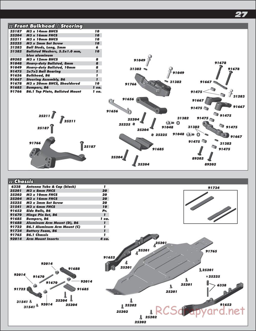 Team Associated - RC10 B6.1 Factory Lite - Manual - Page 27
