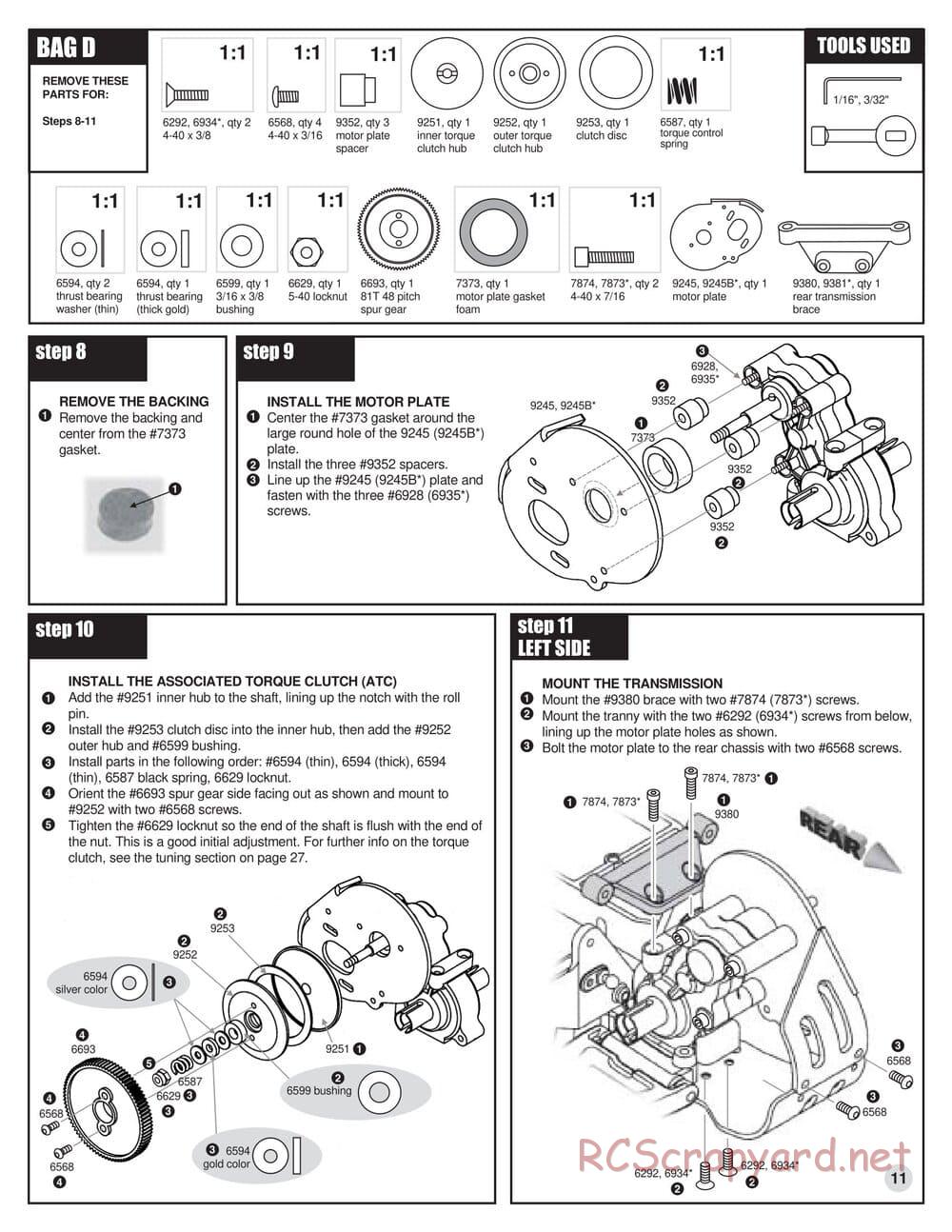 Team Associated - RC10 B3 - Manual - Page 11
