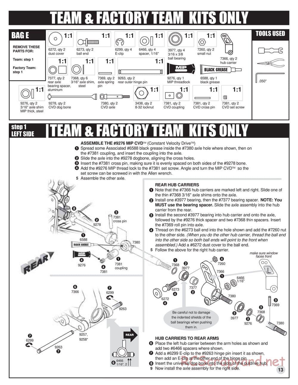 Team Associated - RC10 B3 - Manual - Page 13