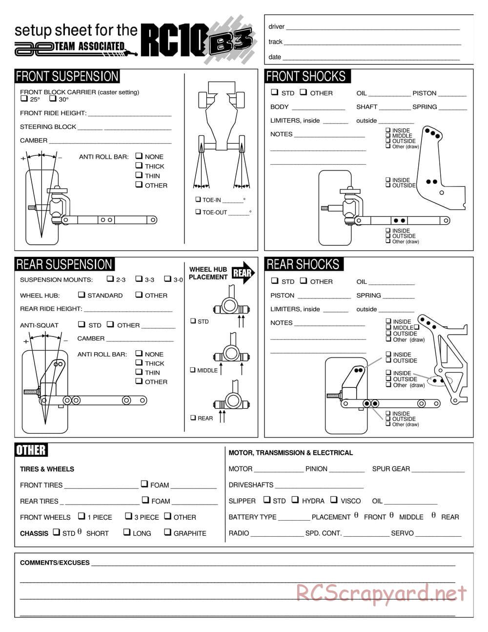 Team Associated - RC10 B3 - Manual - Page 25