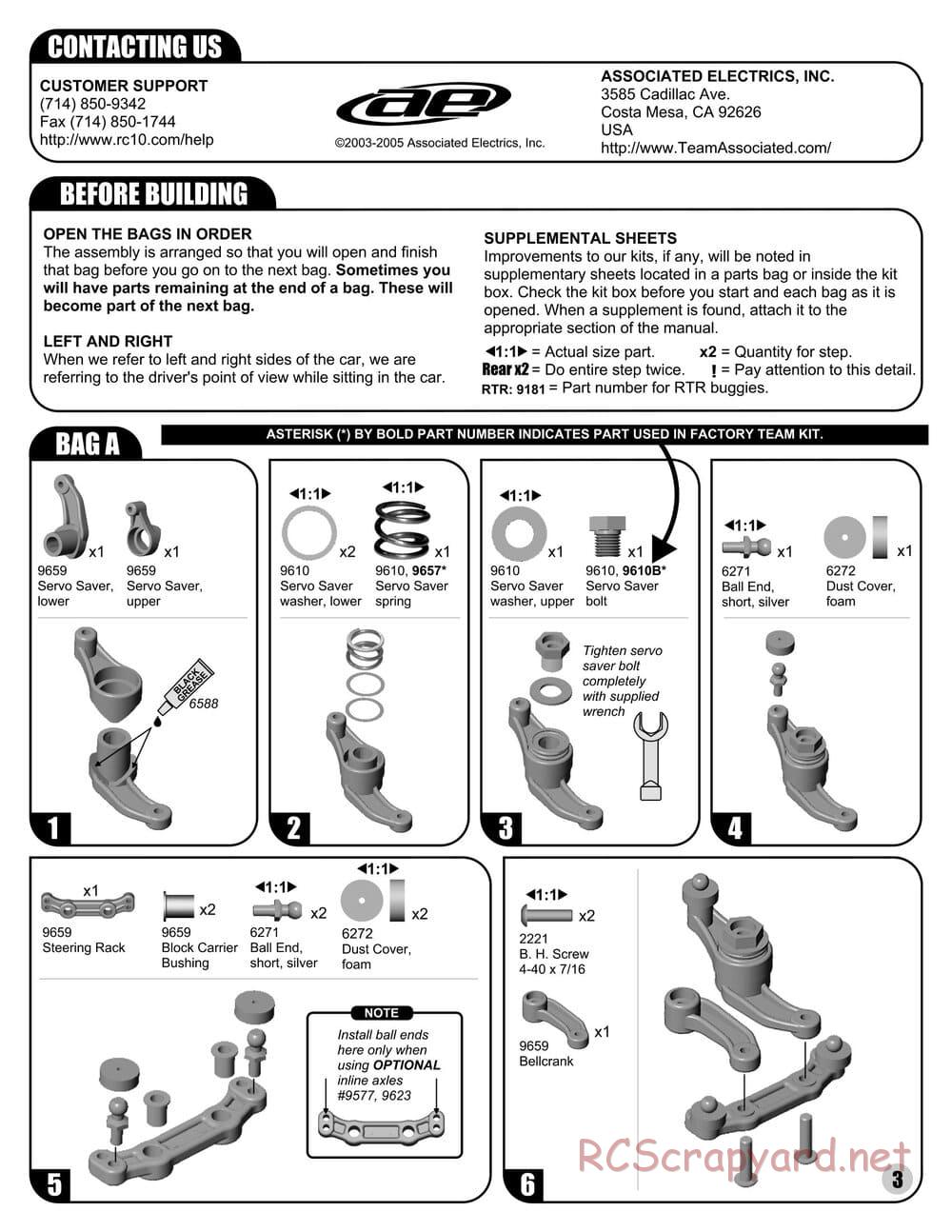 Team Associated - RC10 B4 Factory Team - Manual - Page 3