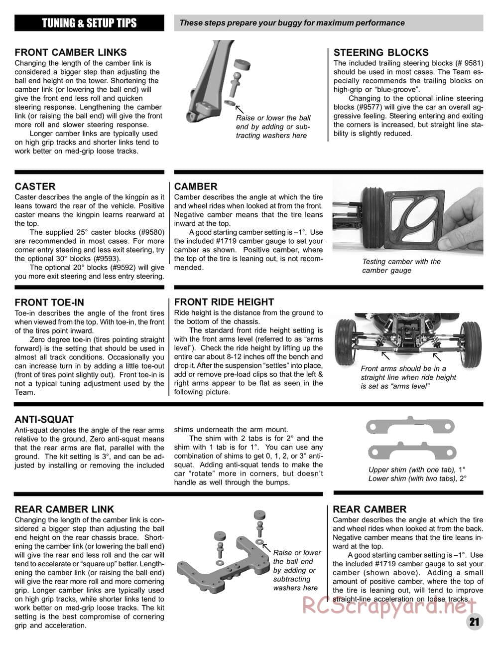 Team Associated - RC10 B4 Team - Manual - Page 20