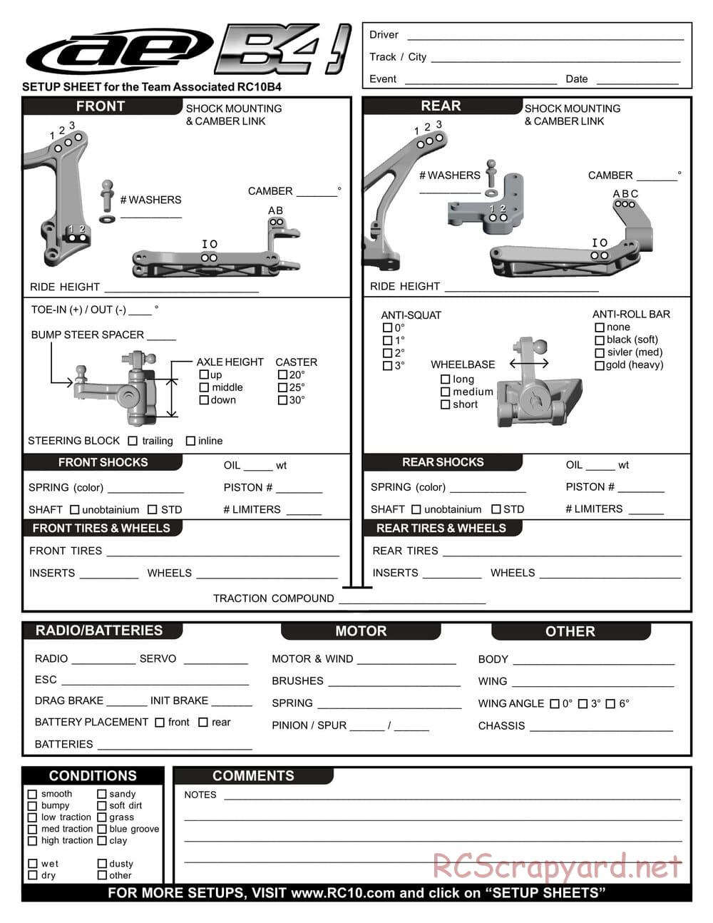 Team Associated - RC10 B4 Team - Manual - Page 22