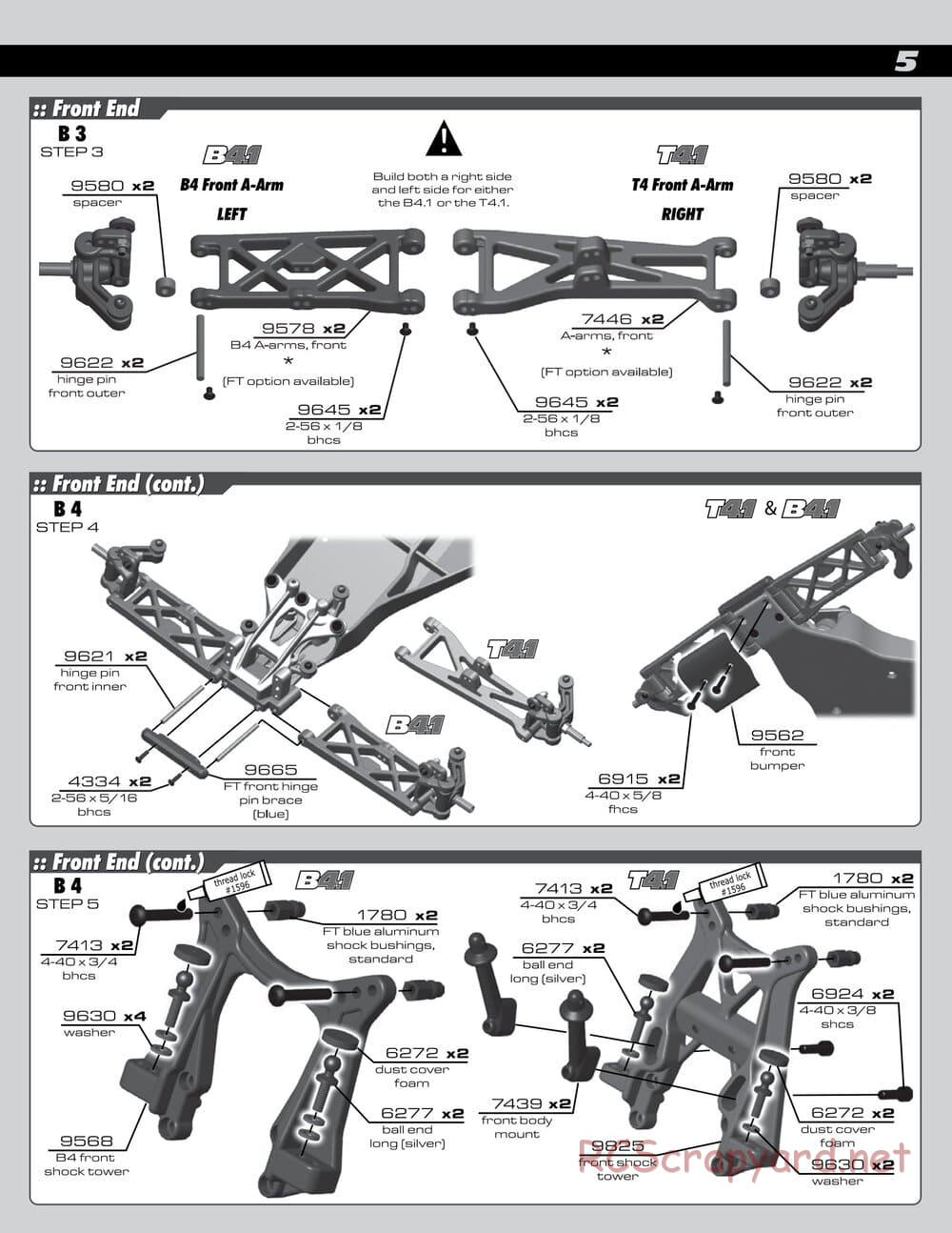 Team Associated - RC10 T4.1 Factory Team - Manual - Page 5