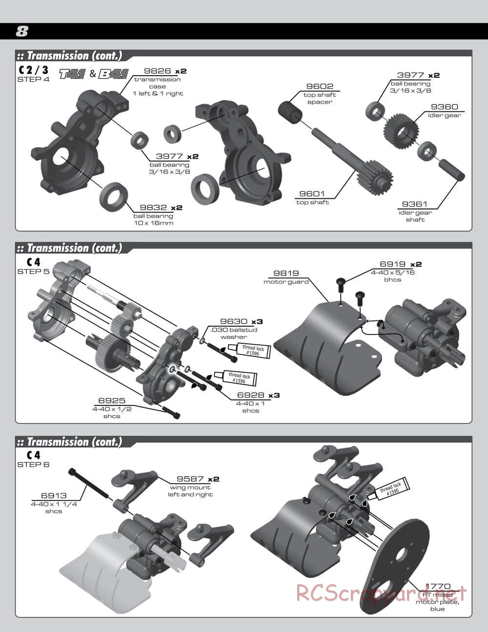 Team Associated - RC10 T4.1 Factory Team - Manual - Page 8