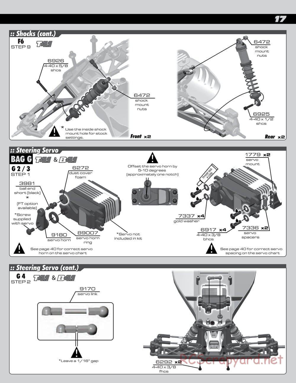 Team Associated - RC10 B4.1 Factory Team - Manual - Page 17