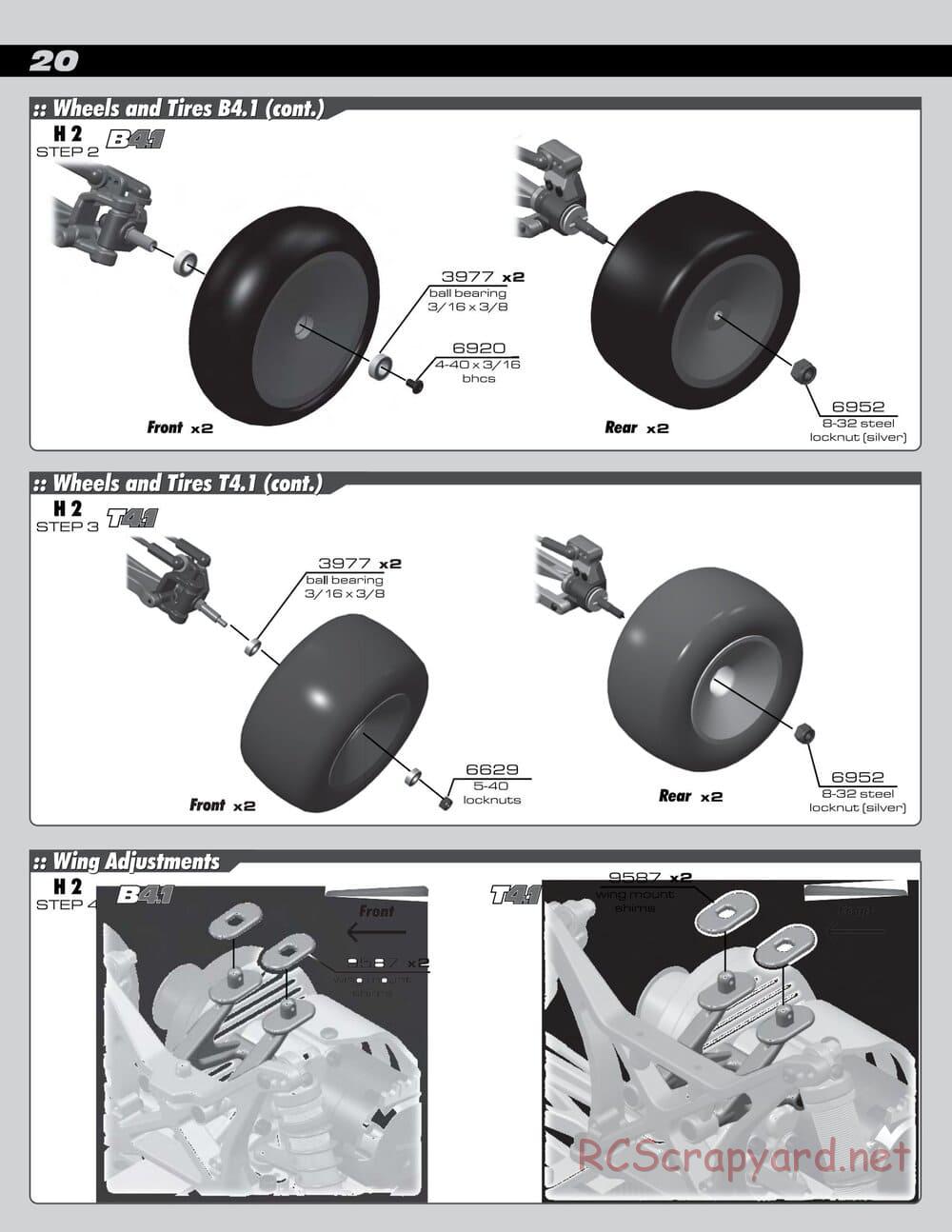 Team Associated - RC10 T4.1 Factory Team - Manual - Page 20