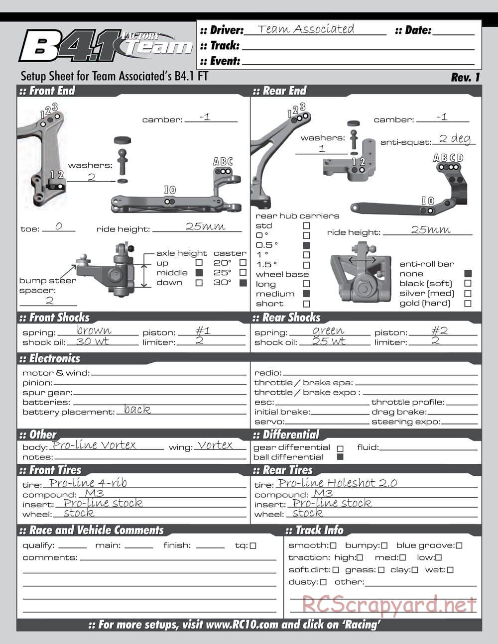Team Associated - RC10 B4.1 Factory Team - Manual - Page 26