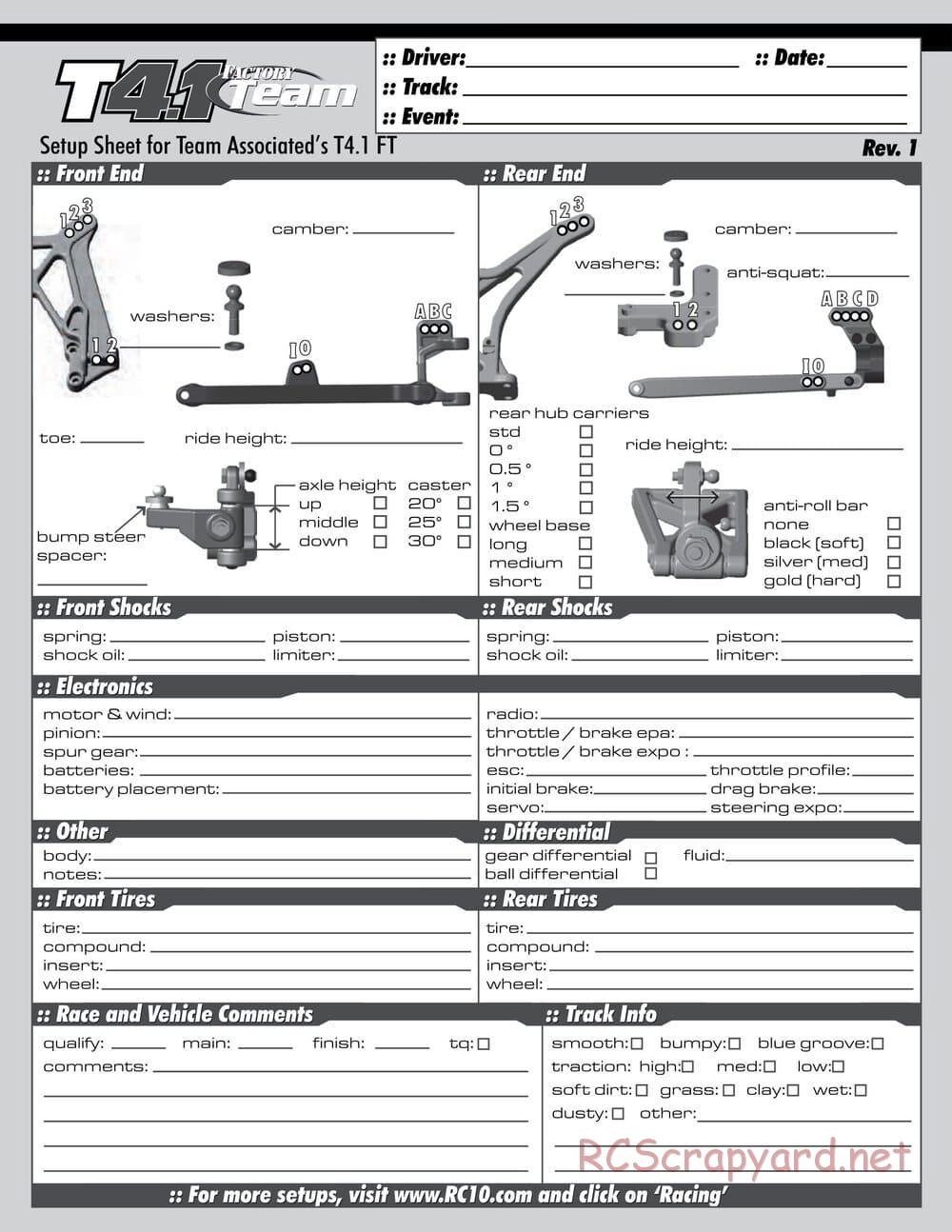 Team Associated - RC10 T4.1 Factory Team - Manual - Page 27