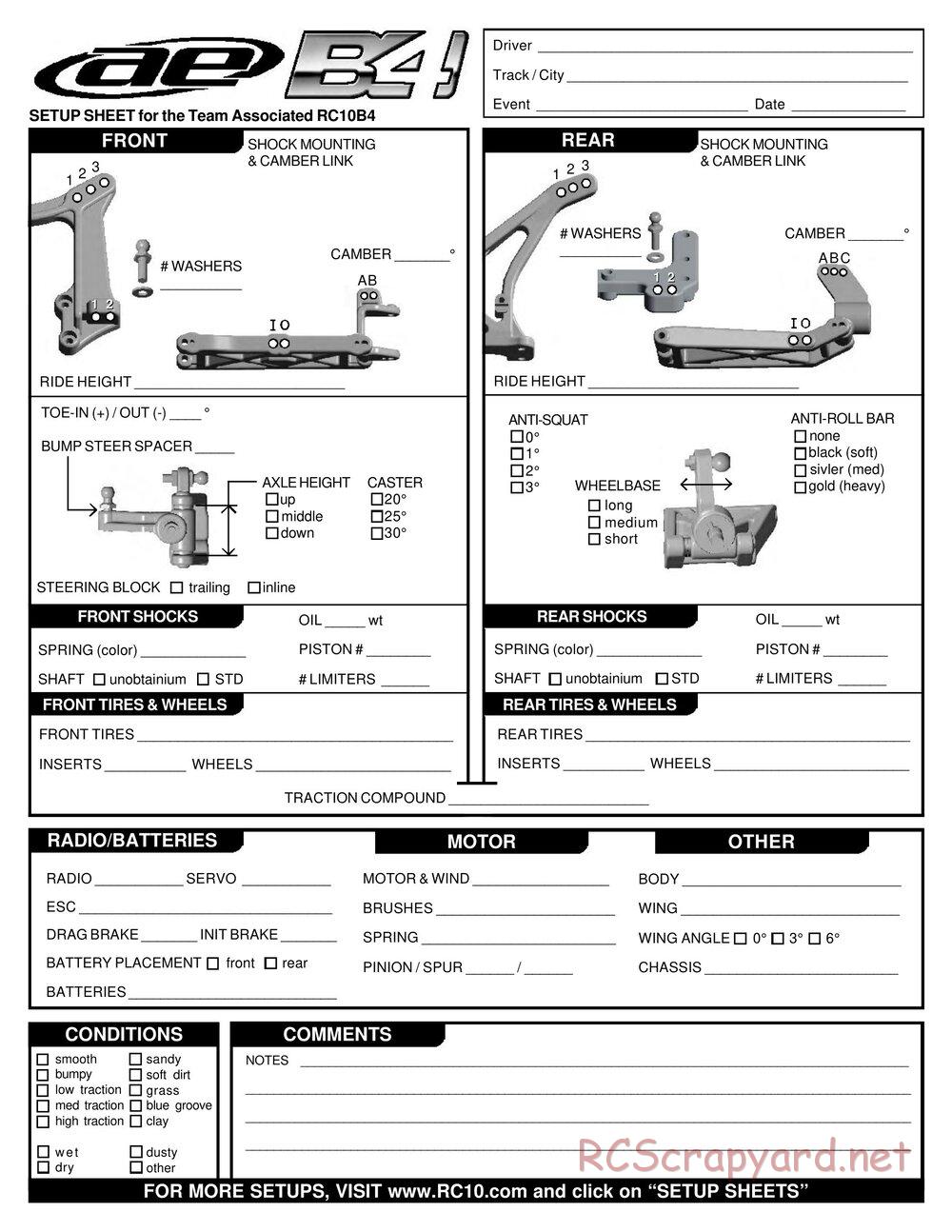 Team Associated - RC10 B4 RS - RTR - Manual - Page 21