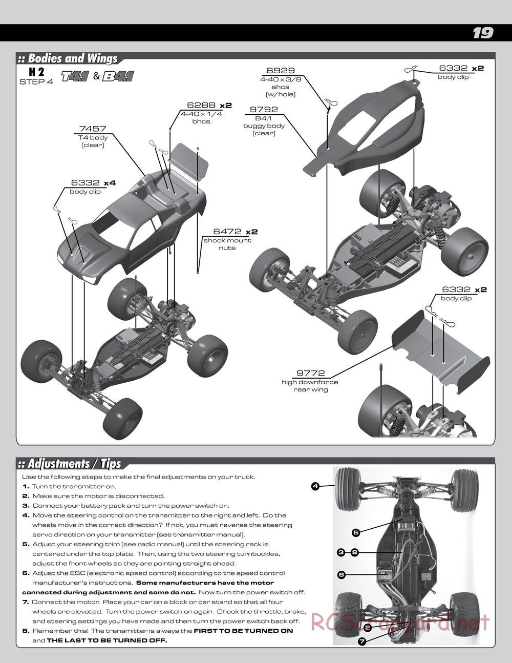 Team Associated - RC10 T4.1 RTR - Manual - Page 19