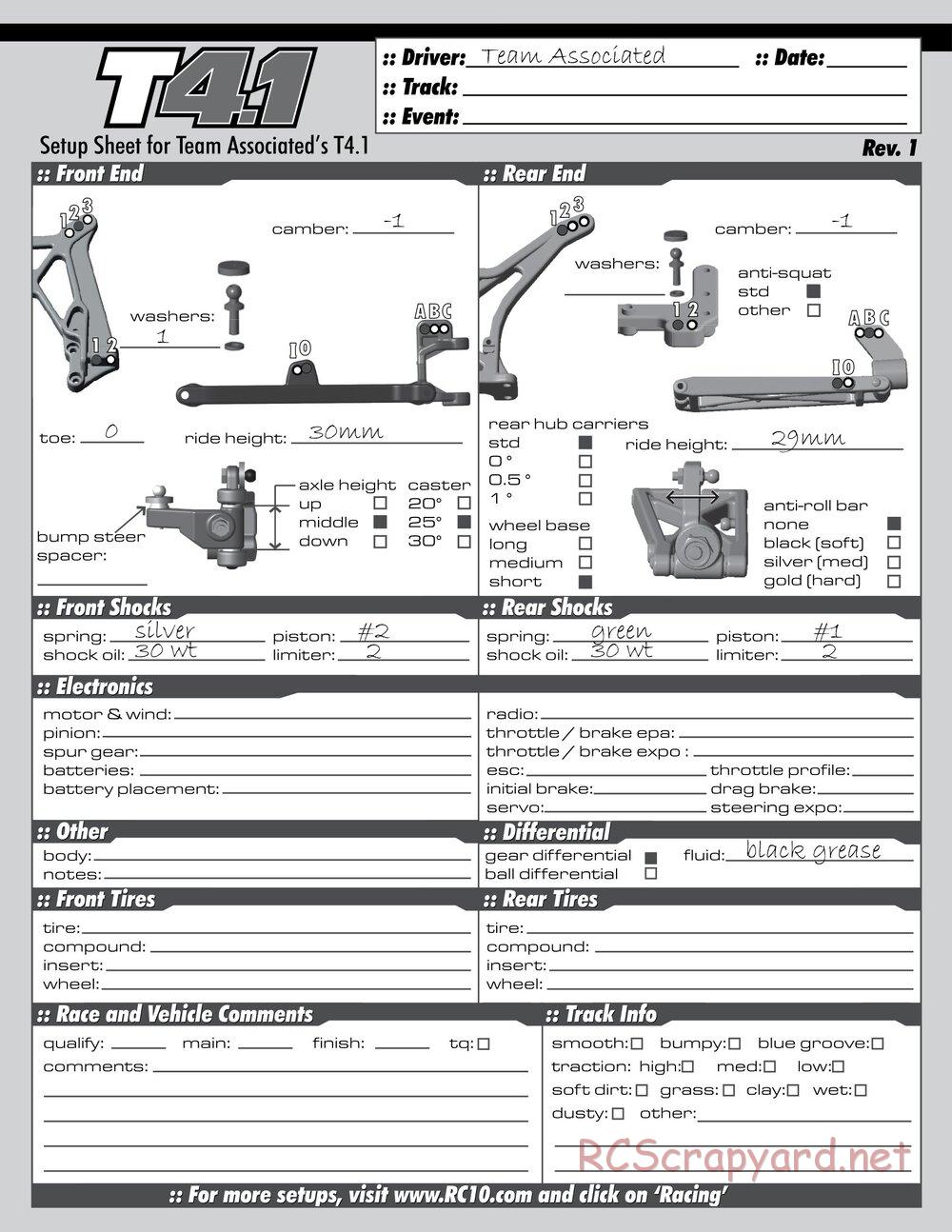 Team Associated - RC10 T4.1 RTR - Manual - Page 22