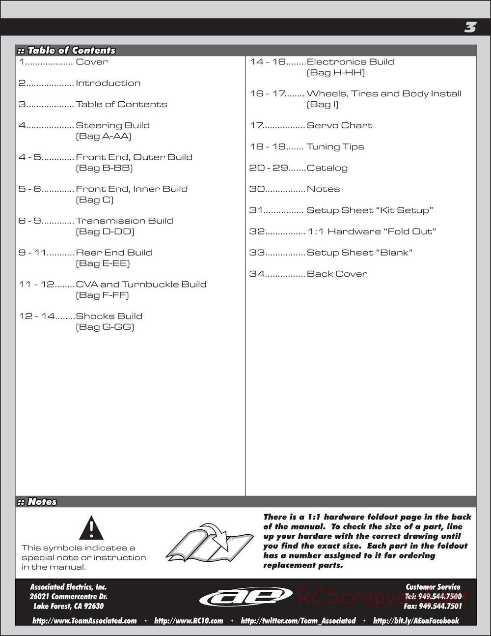 Team Associated - RC10 B4.2 Factory Team - Manual - Page 3