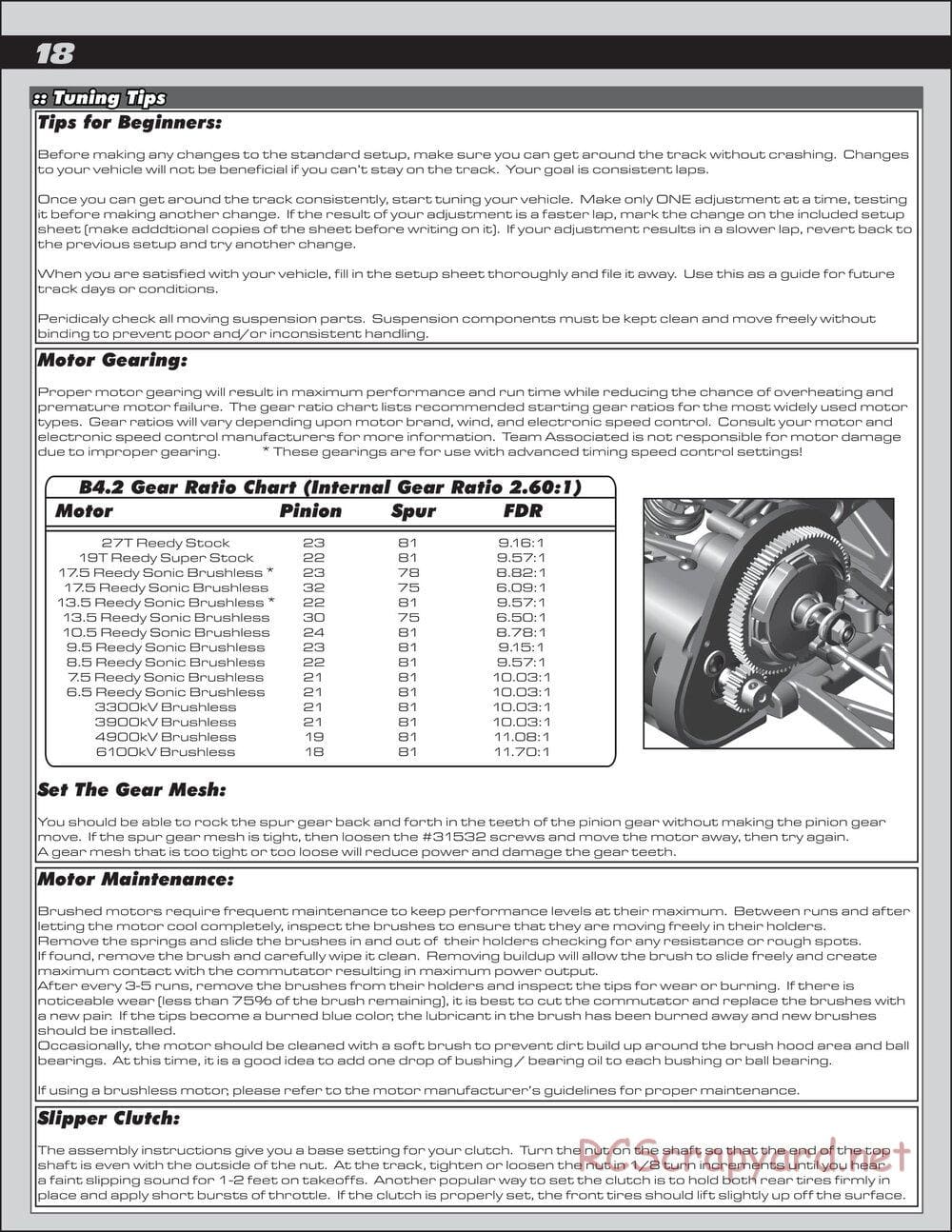 Team Associated - RC10 B4.2 Factory Team - Manual - Page 18