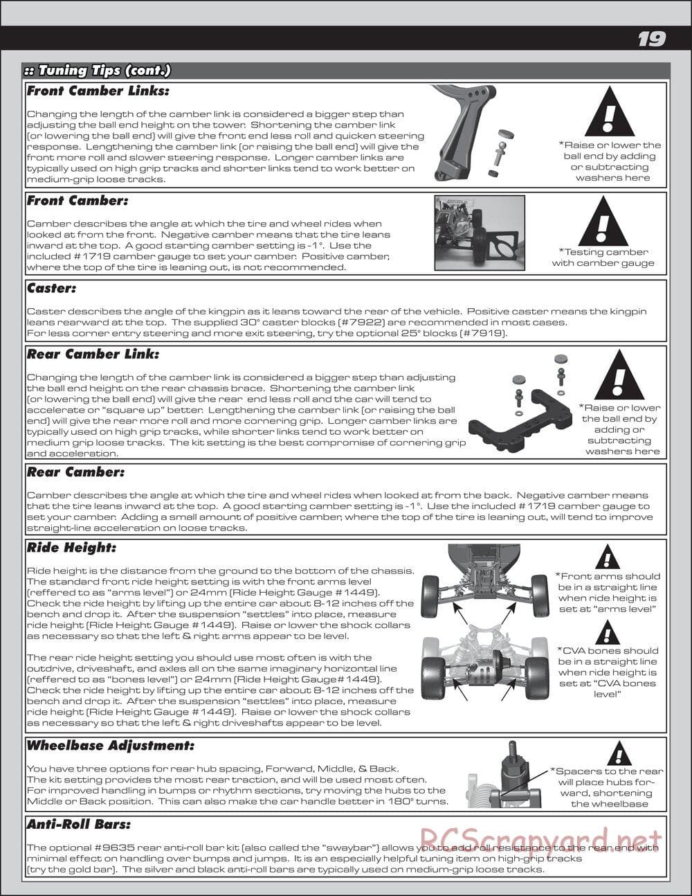 Team Associated - RC10 B4.2 Factory Team - Manual - Page 19