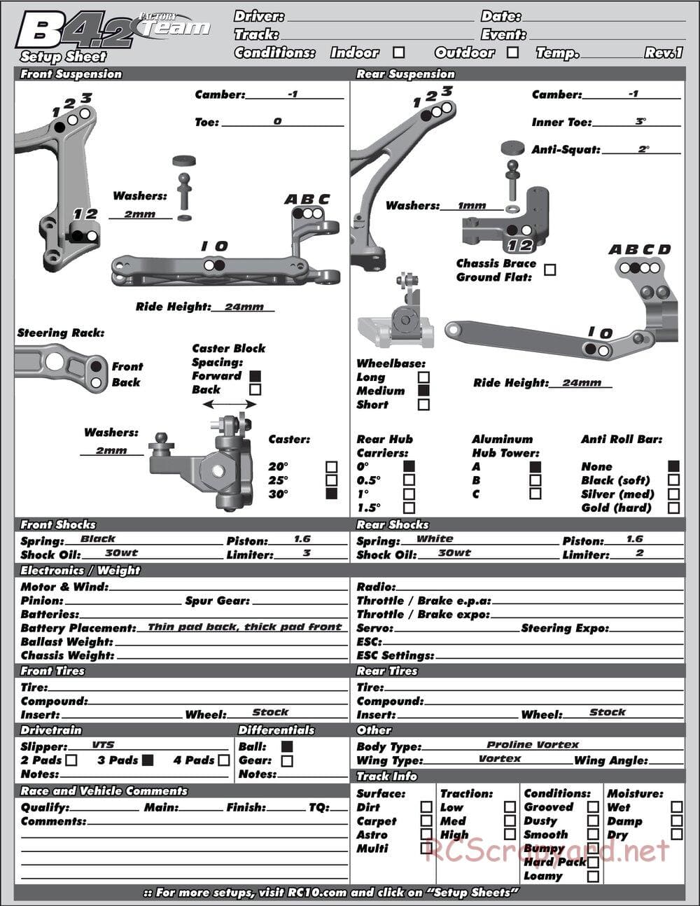 Team Associated - RC10 B4.2 Factory Team - Manual - Page 31