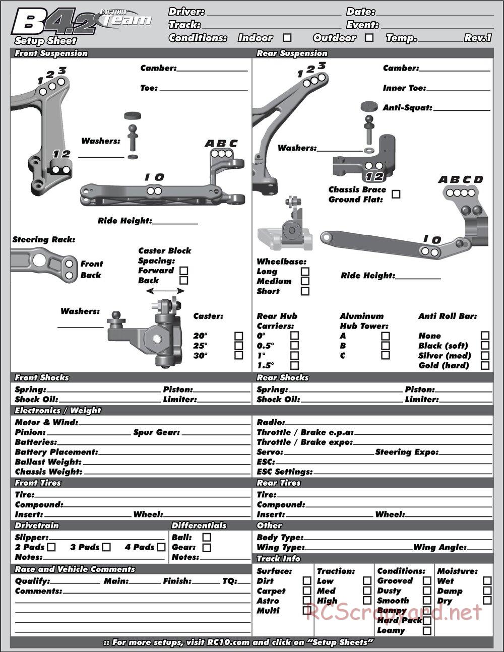 Team Associated - RC10 B4.2 Factory Team - Manual - Page 33