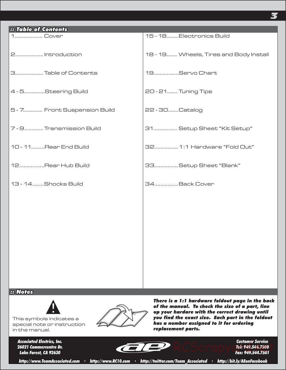 Team Associated - RC10 B4.2 RS RTR - Manual - Page 3