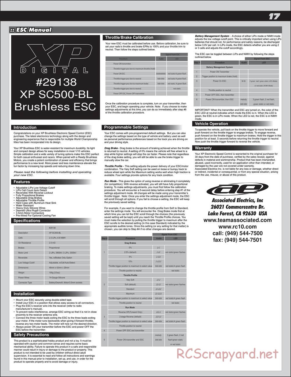 Team Associated - Apex V-Type - Qualifier Series - Manual - Page 17