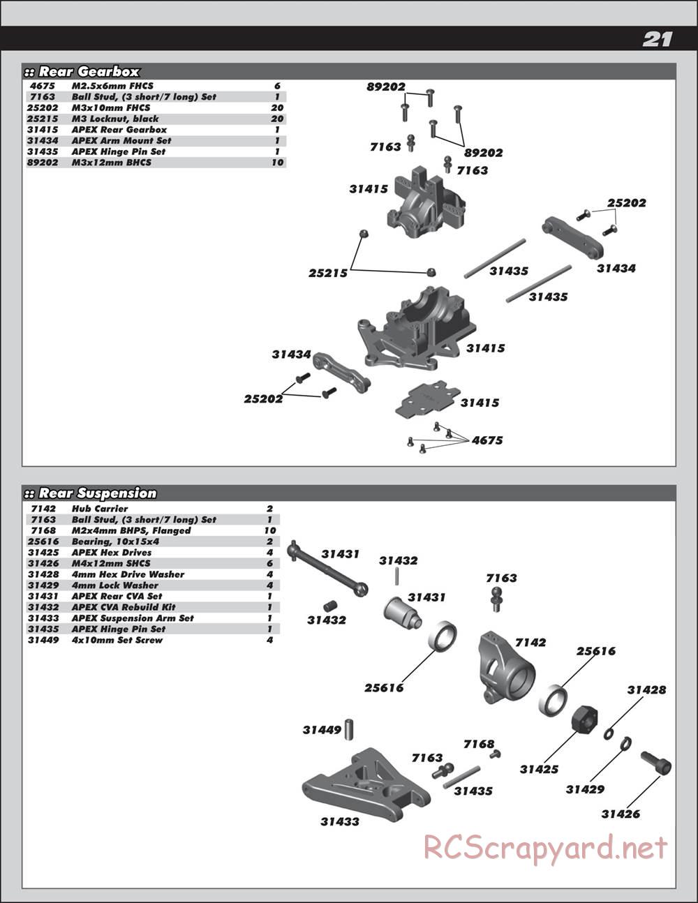 Team Associated - Apex V-Type - Qualifier Series - Manual - Page 21