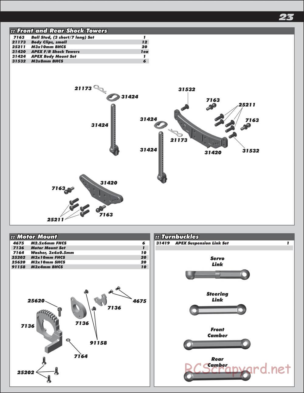 Team Associated - Apex V-Type - Qualifier Series - Manual - Page 23