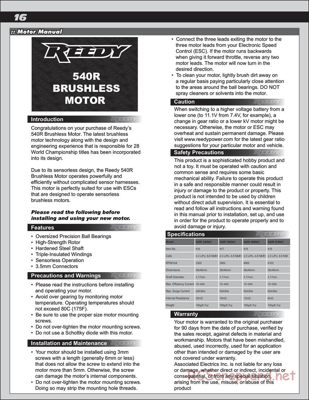 Team Associated - Apex Qualifier Series - Manual - Page 16