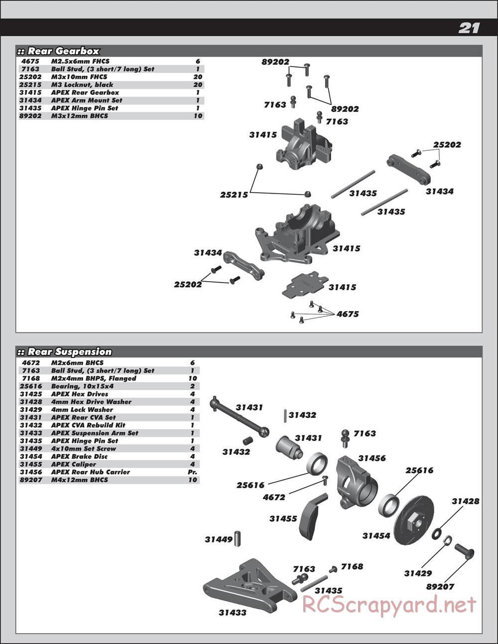 Team Associated - Apex Qualifier Series - Manual - Page 21