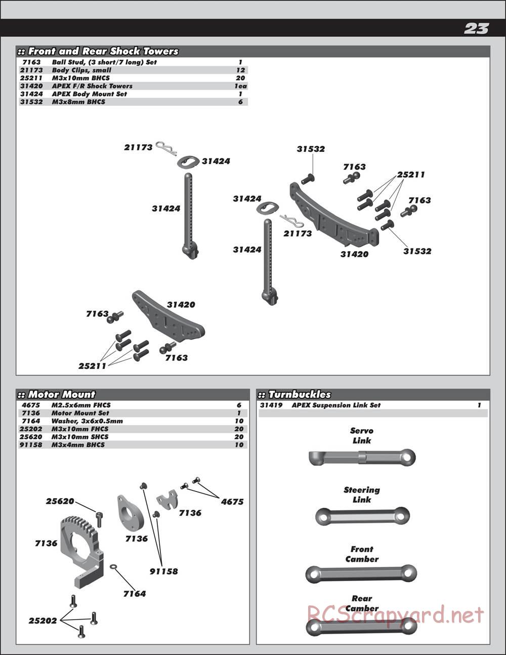 Team Associated - Apex Qualifier Series - Manual - Page 23