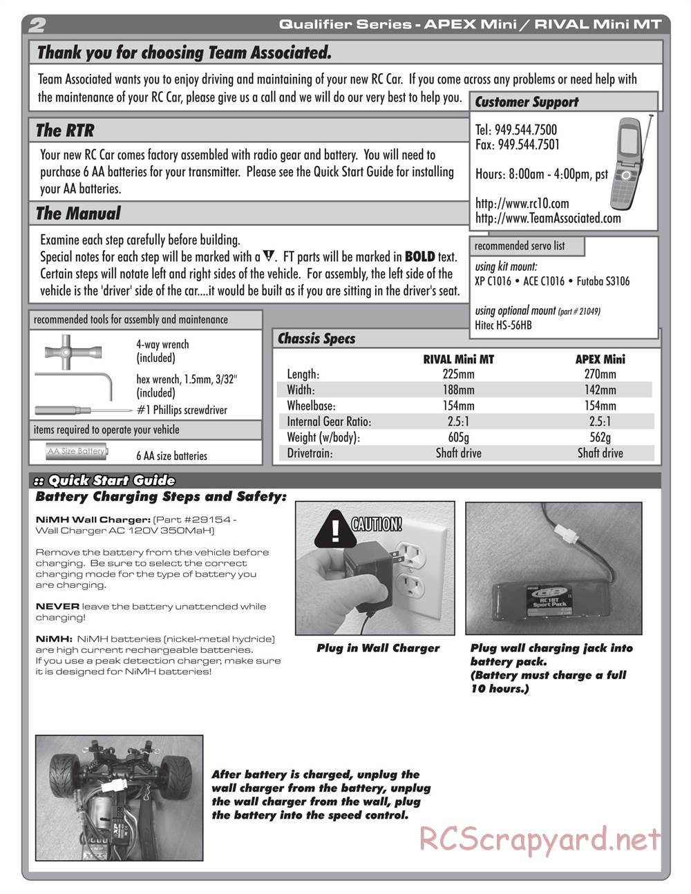 Team Associated - Apex Mini - Manual - Page 2