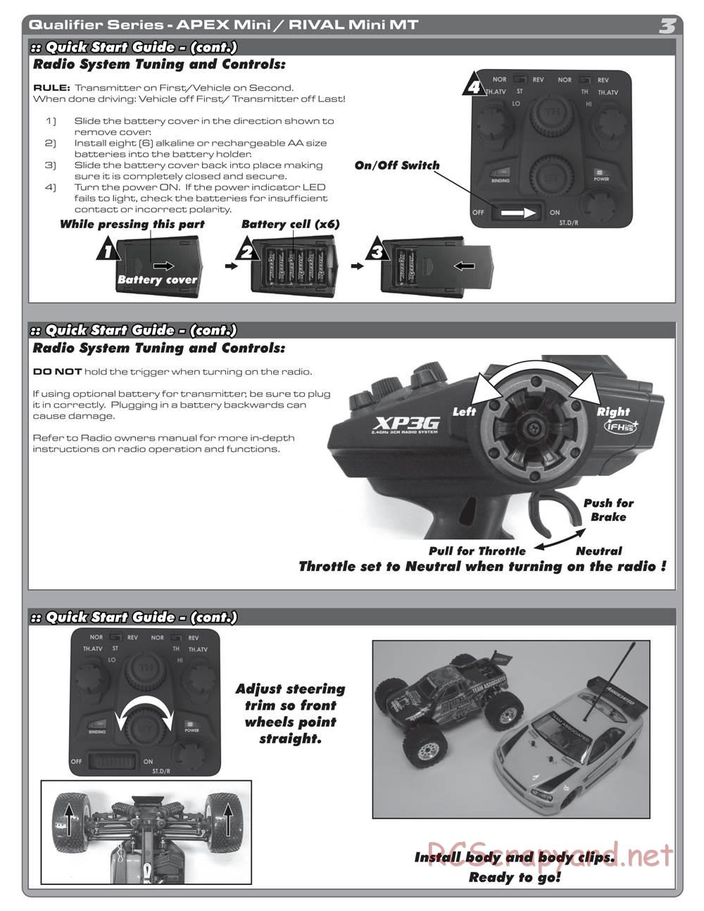 Team Associated - Apex Mini - Manual - Page 3