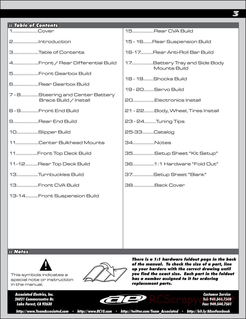 Team Associated - B44.1 Factory Team - Manual - Page 3