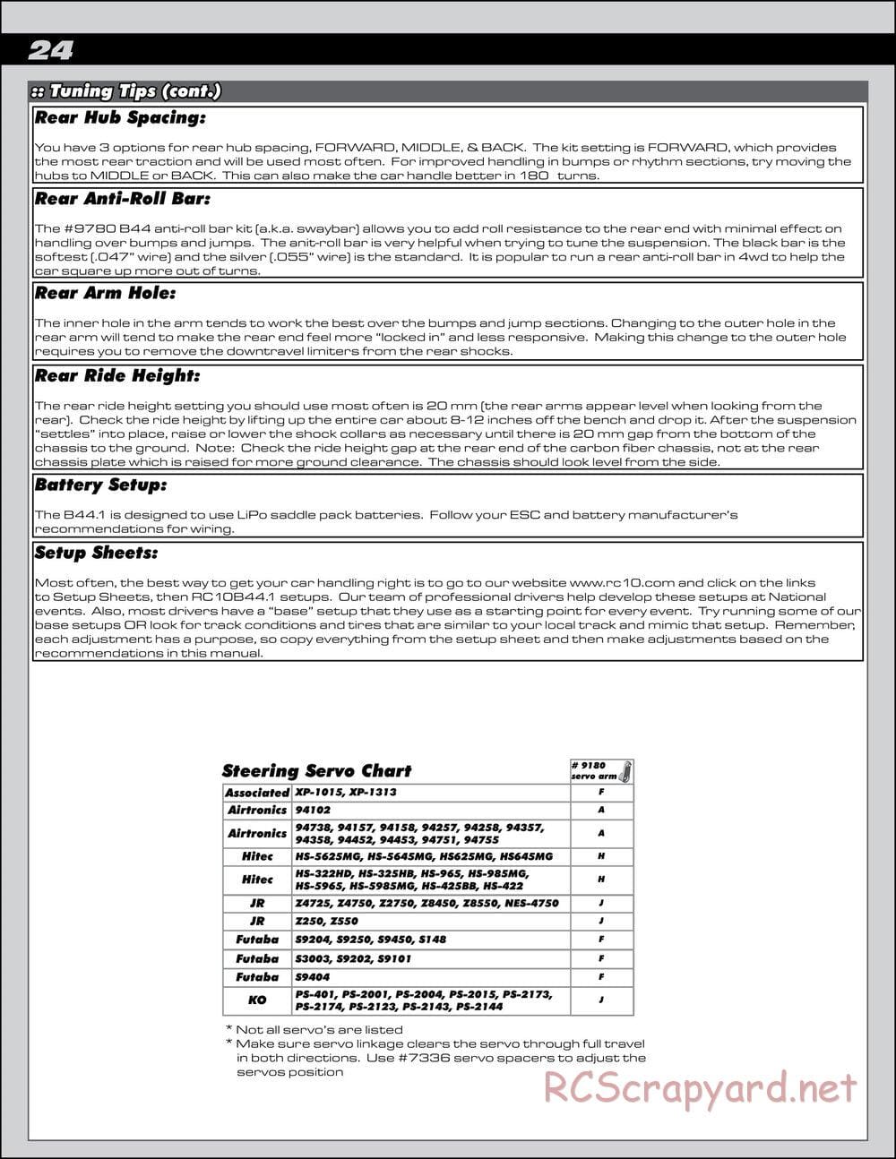 Team Associated - B44.1 Factory Team - Manual - Page 24
