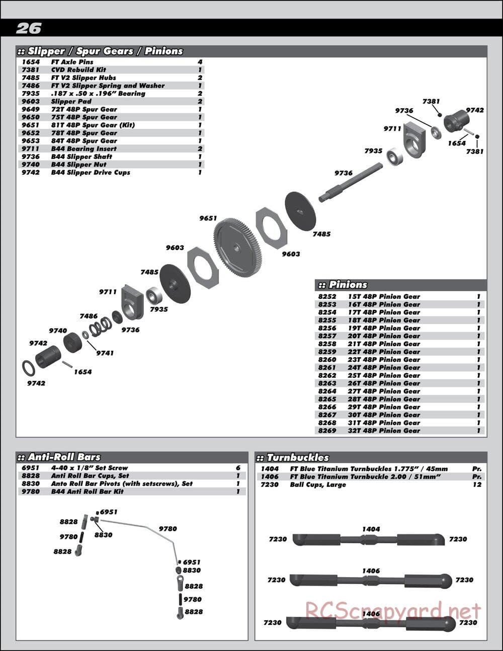 Team Associated - B44.1 Factory Team - Manual - Page 26