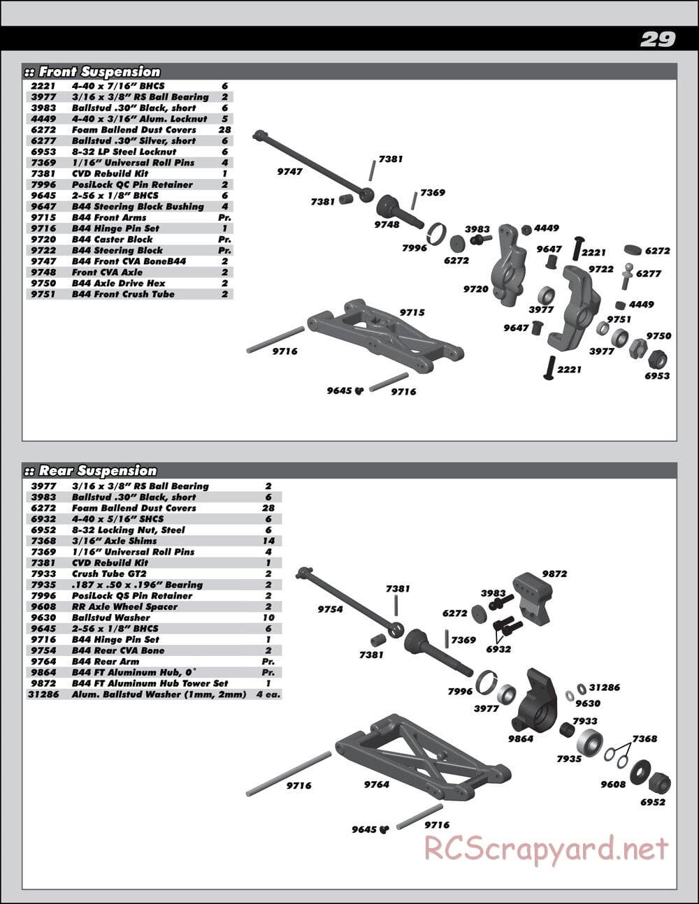 Team Associated - B44.1 Factory Team - Manual - Page 29