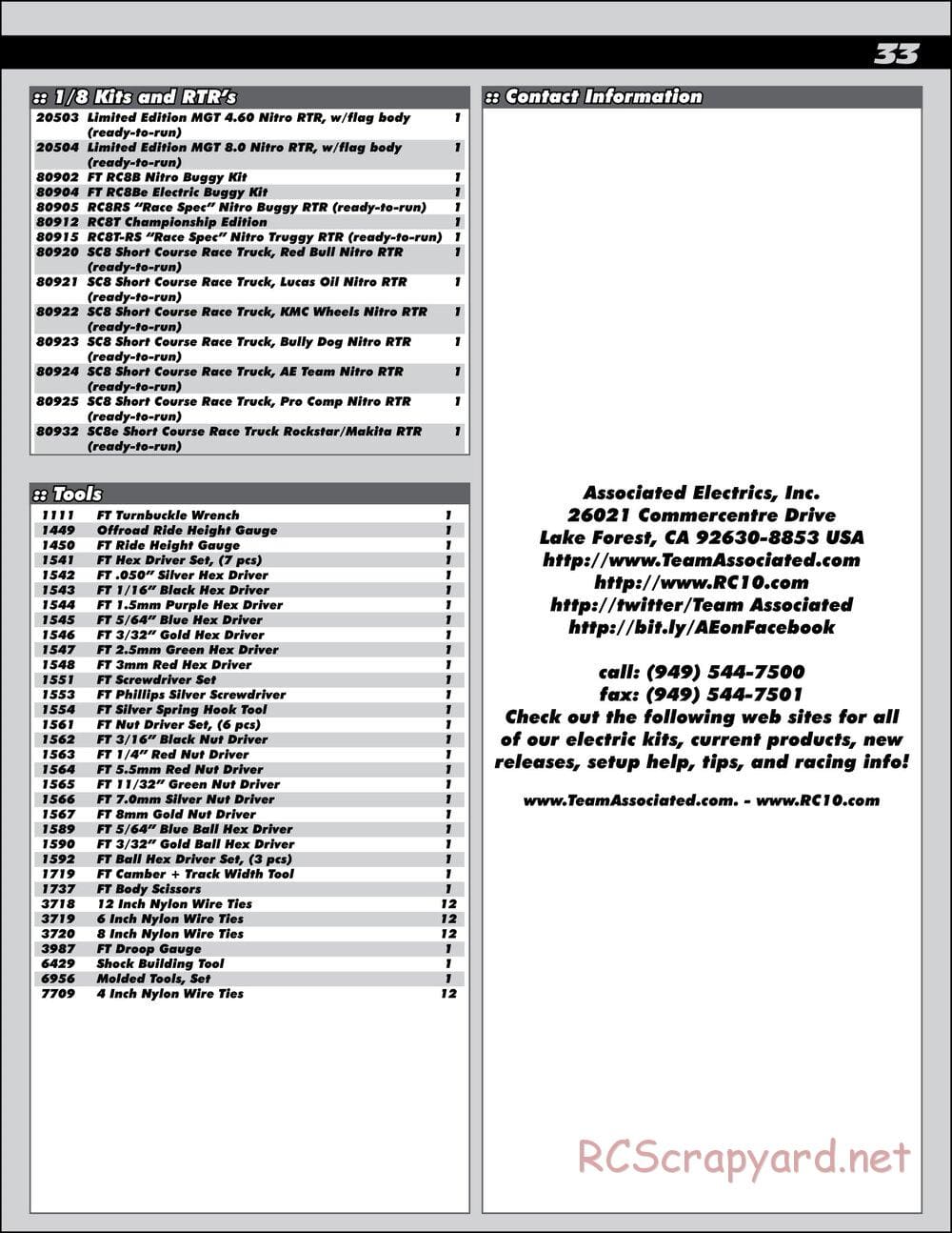 Team Associated - B44.1 Factory Team - Manual - Page 33