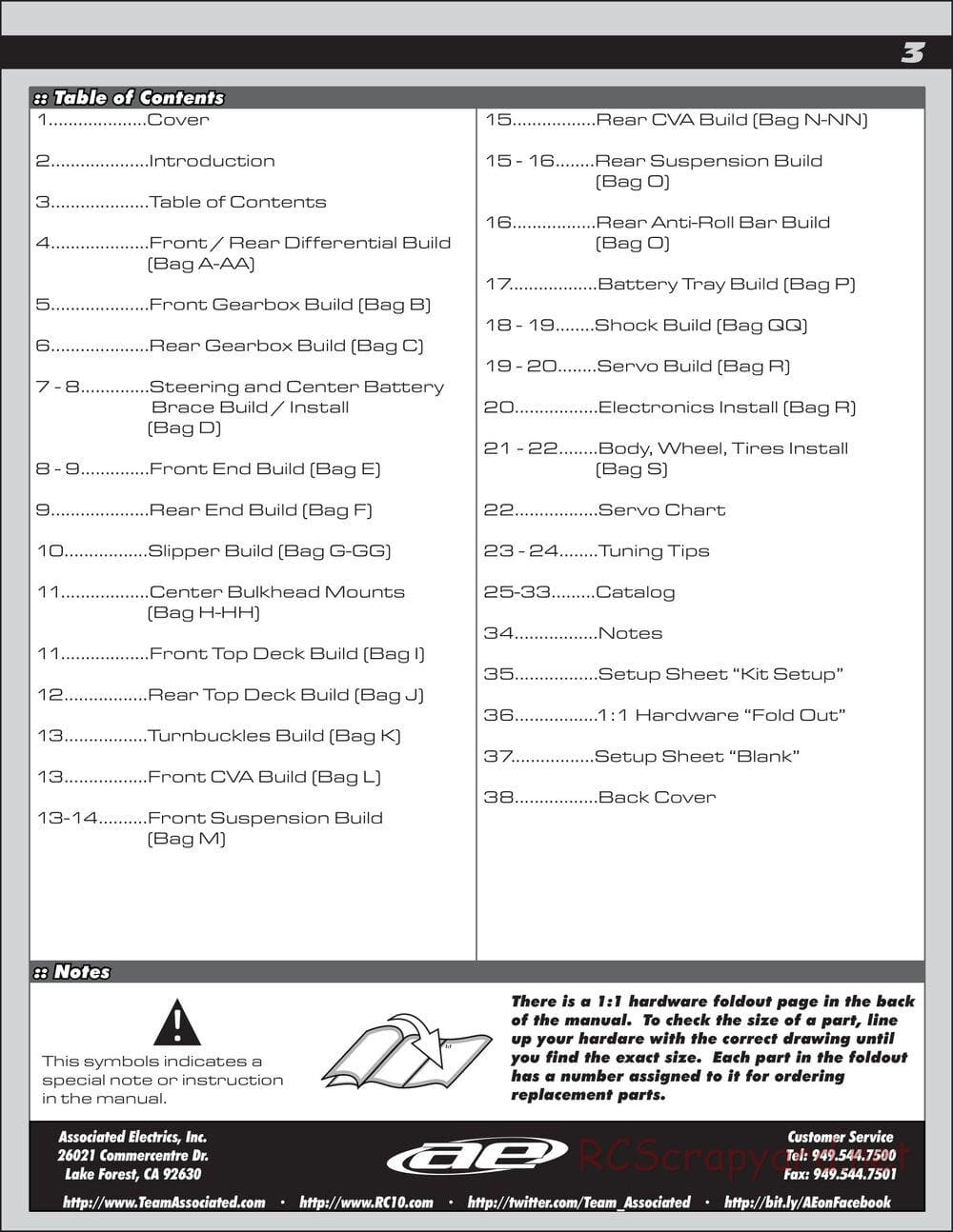 Team Associated - B44.2 Factory Team - Manual - Page 3