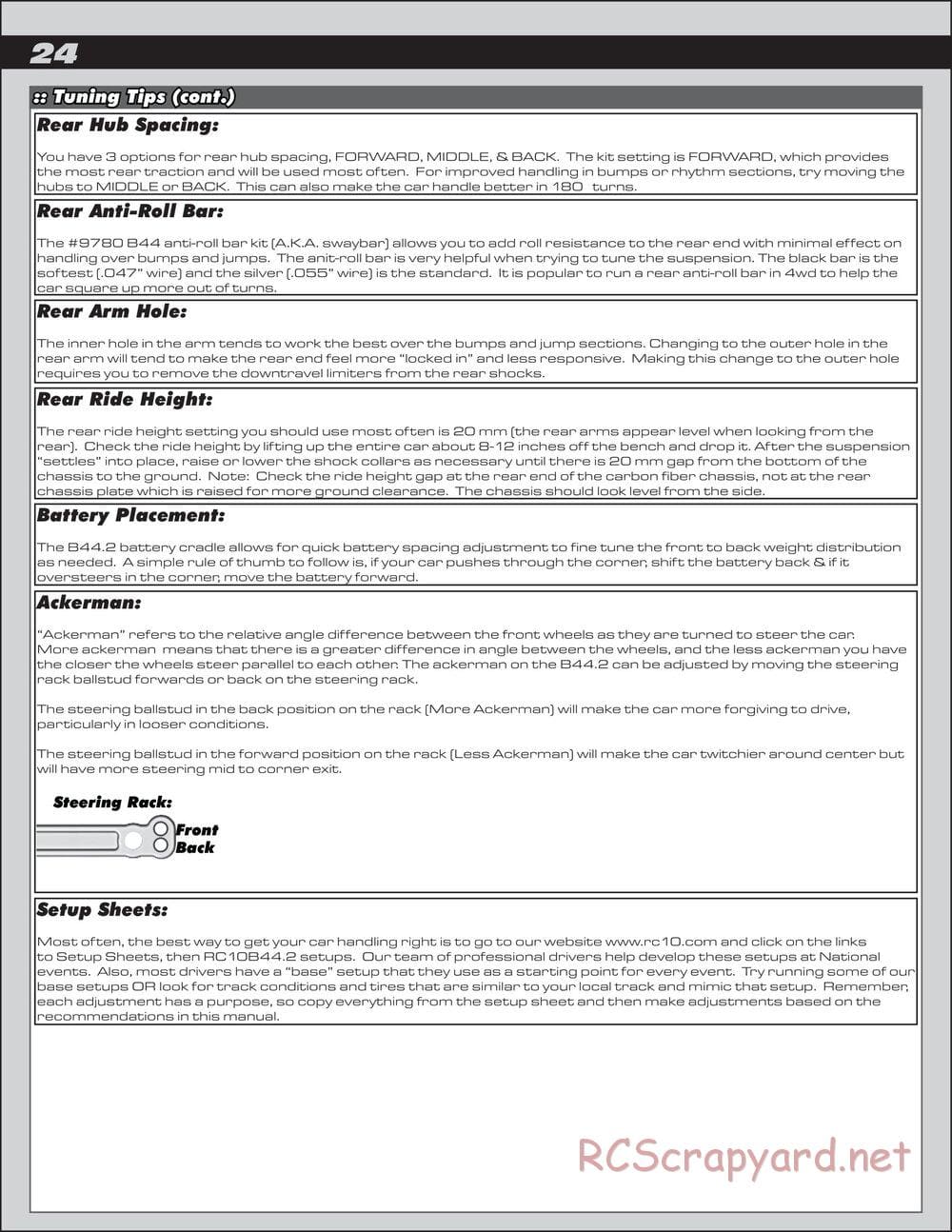 Team Associated - B44.2 Factory Team - Manual - Page 24