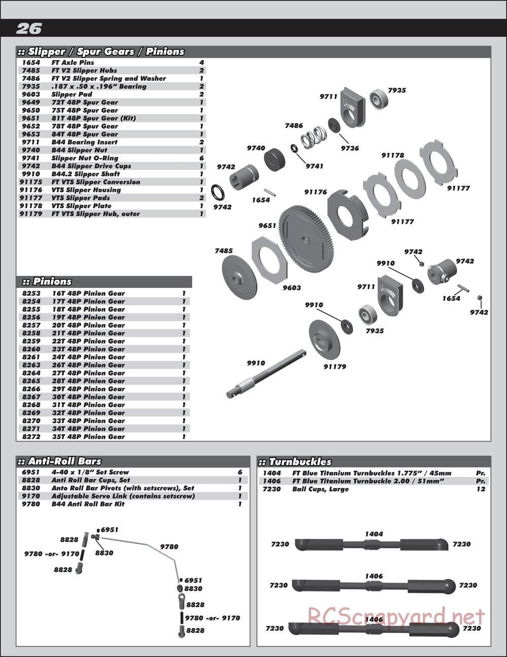 Team Associated - B44.2 Factory Team - Manual - Page 26