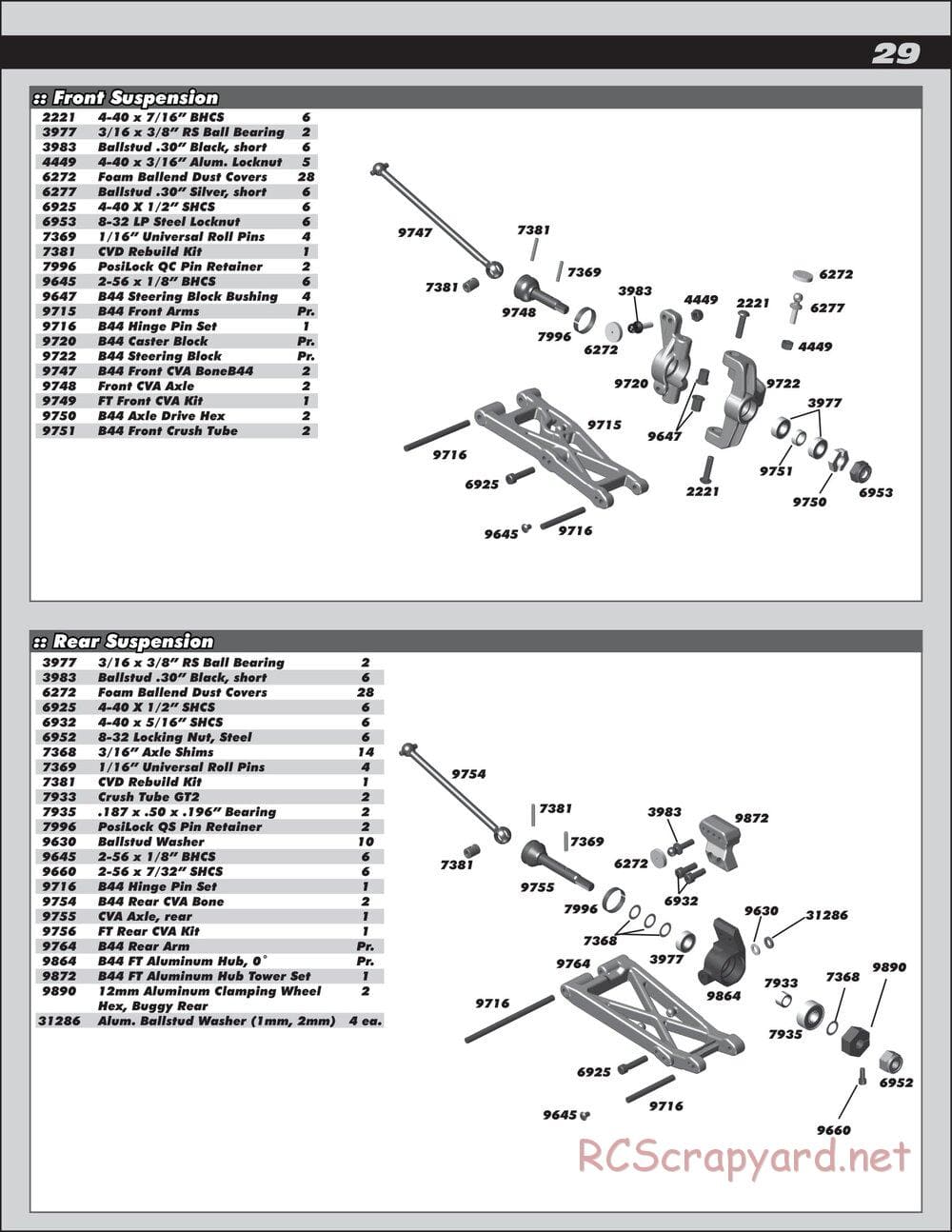 Team Associated - B44.2 Factory Team - Manual - Page 29