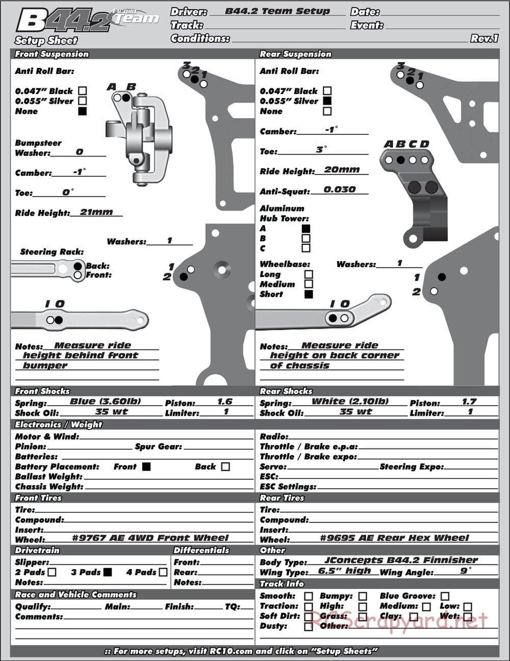 Team Associated - B44.2 Factory Team - Manual - Page 35