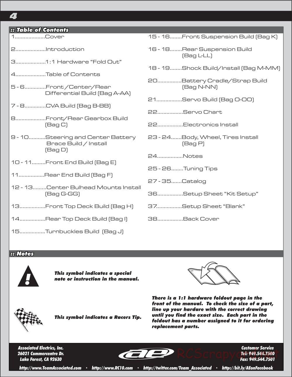 Team Associated - B44.3 Factory Team - Manual - Page 4
