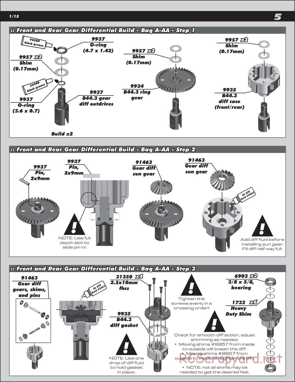 Team Associated - B44.3 Factory Team - Manual - Page 5