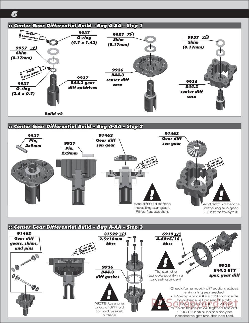 Team Associated - B44.3 Factory Team - Manual - Page 6