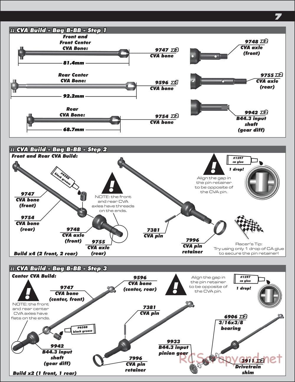 Team Associated - B44.3 Factory Team - Manual - Page 7