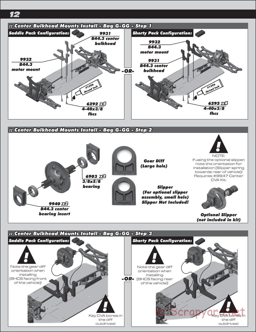 Team Associated - B44.3 Factory Team - Manual - Page 12