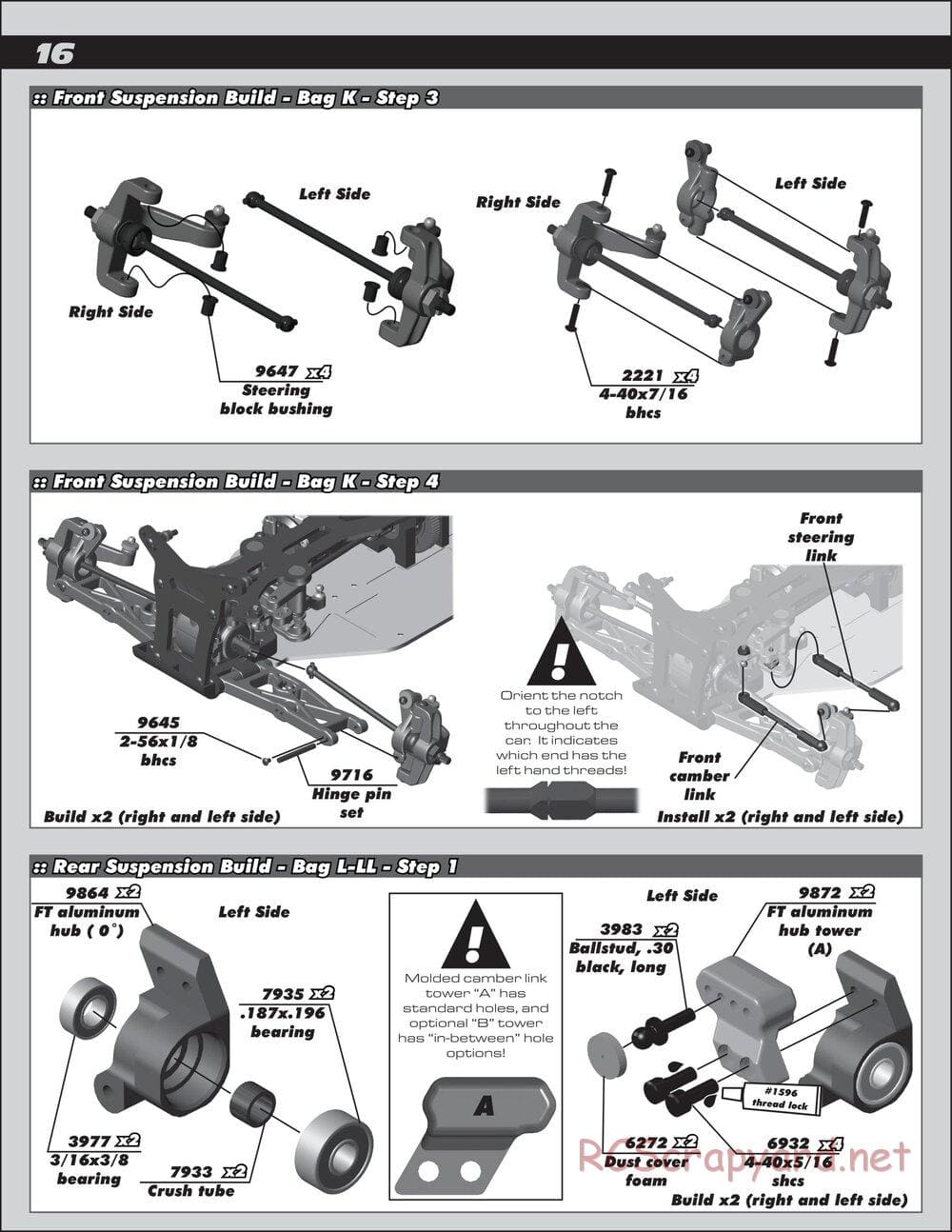 Team Associated - B44.3 Factory Team - Manual - Page 16